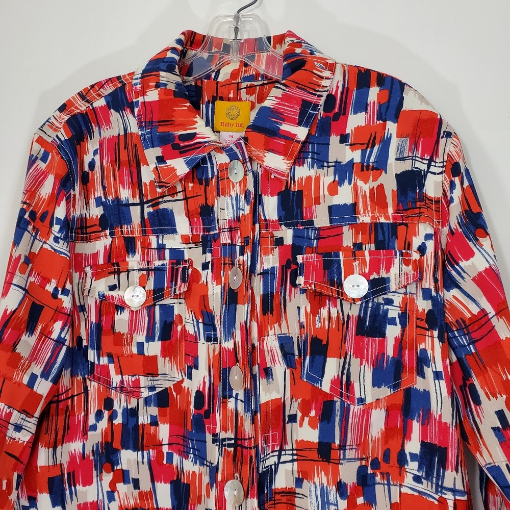 Ruby Rd Multicolored Jacket, Size 14 - image 3
